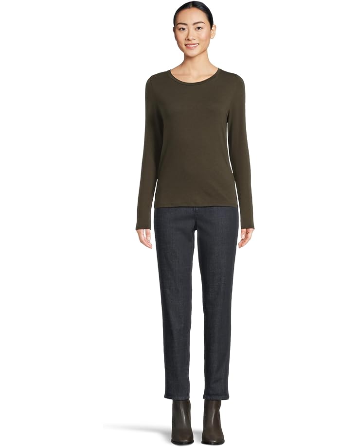 Eileen Fisher Sheer Knit Round Neck Slim Long Sleeve Tee - #5 of 5