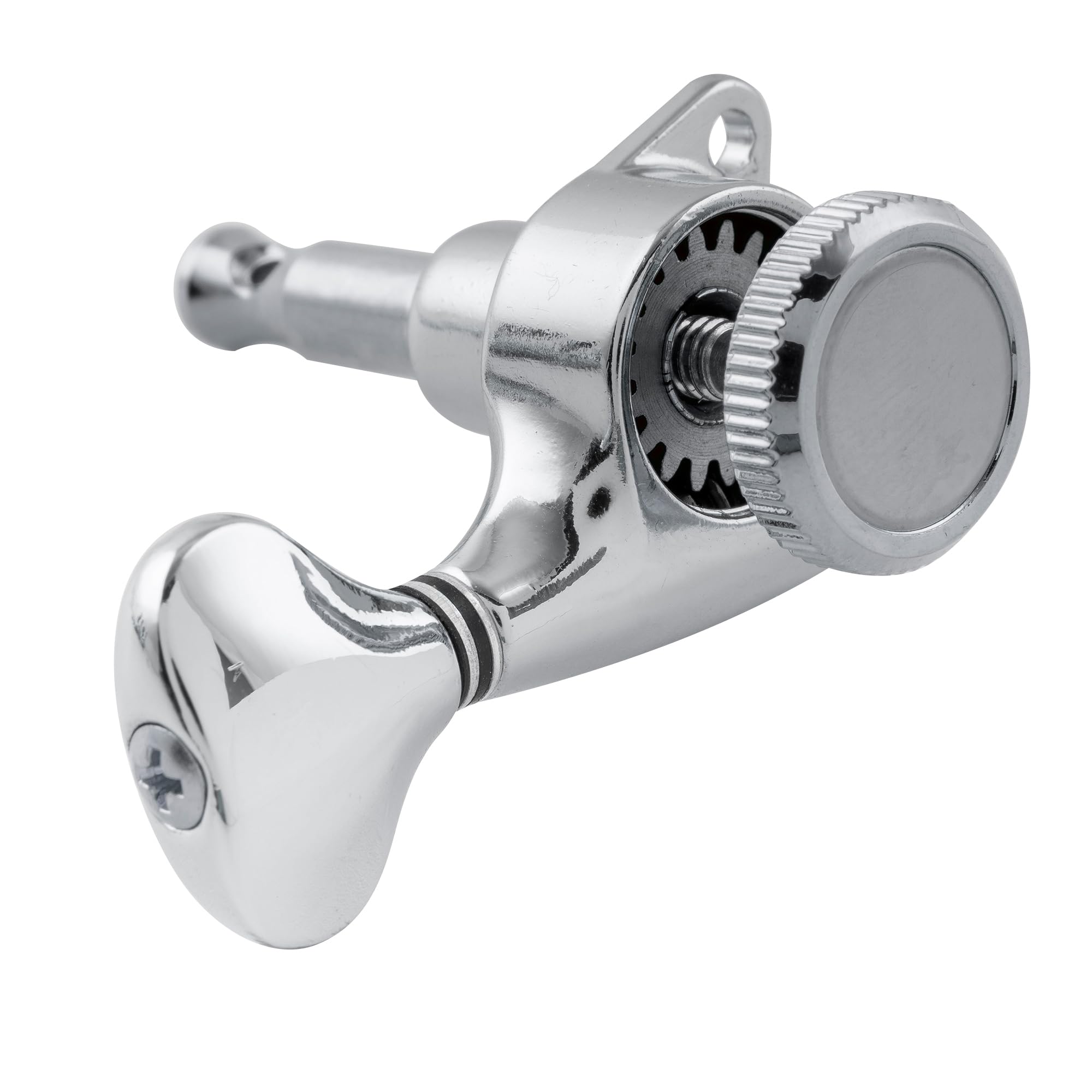 Musiclily Pro 6 en Línea Ratio 18:1 Sellado Guitarra Clavijeros Bloqueo Clavijas de Afinación con Botones G-Style Tornillo 45 Grados para Guitarra Eléctrica tipo Strat Tele, Cromado