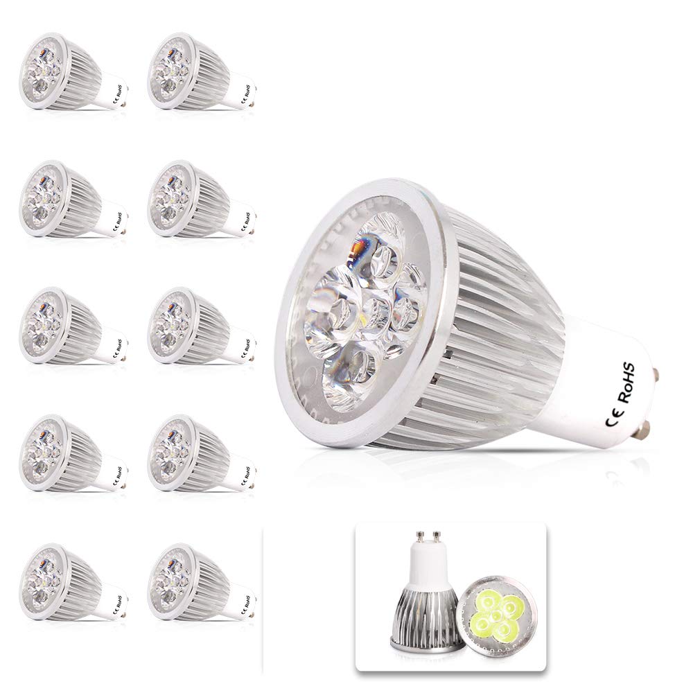 Mengjay® – 6 W AC 220-240 V Replace 60 W Halogen Bulb 520LM Cold White Dimmable GU10 LED Bulbs Aluminium LED Light Bulbs
