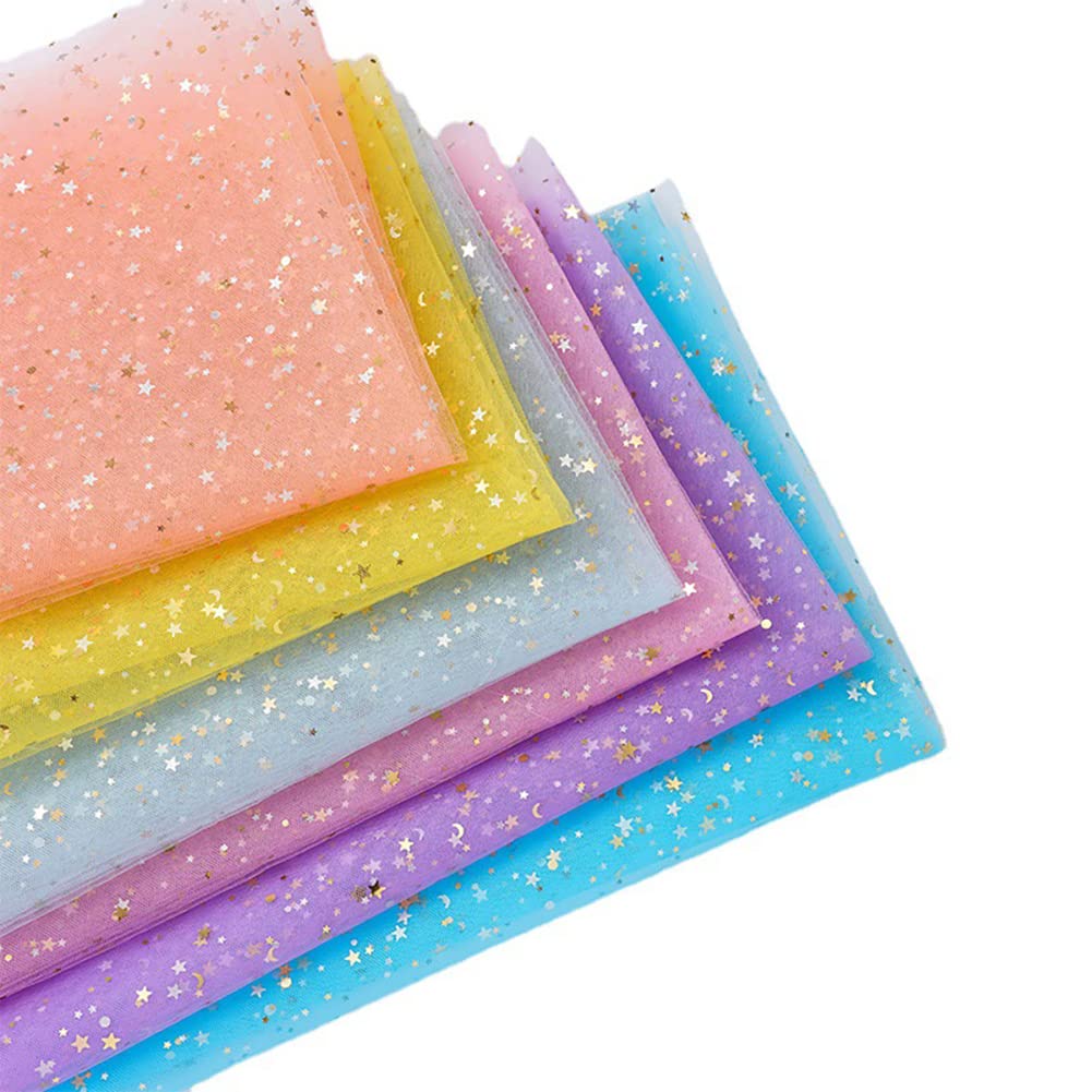 Creativery tule 15cm x 9m glitter stippen Fuchsia/Pink 187