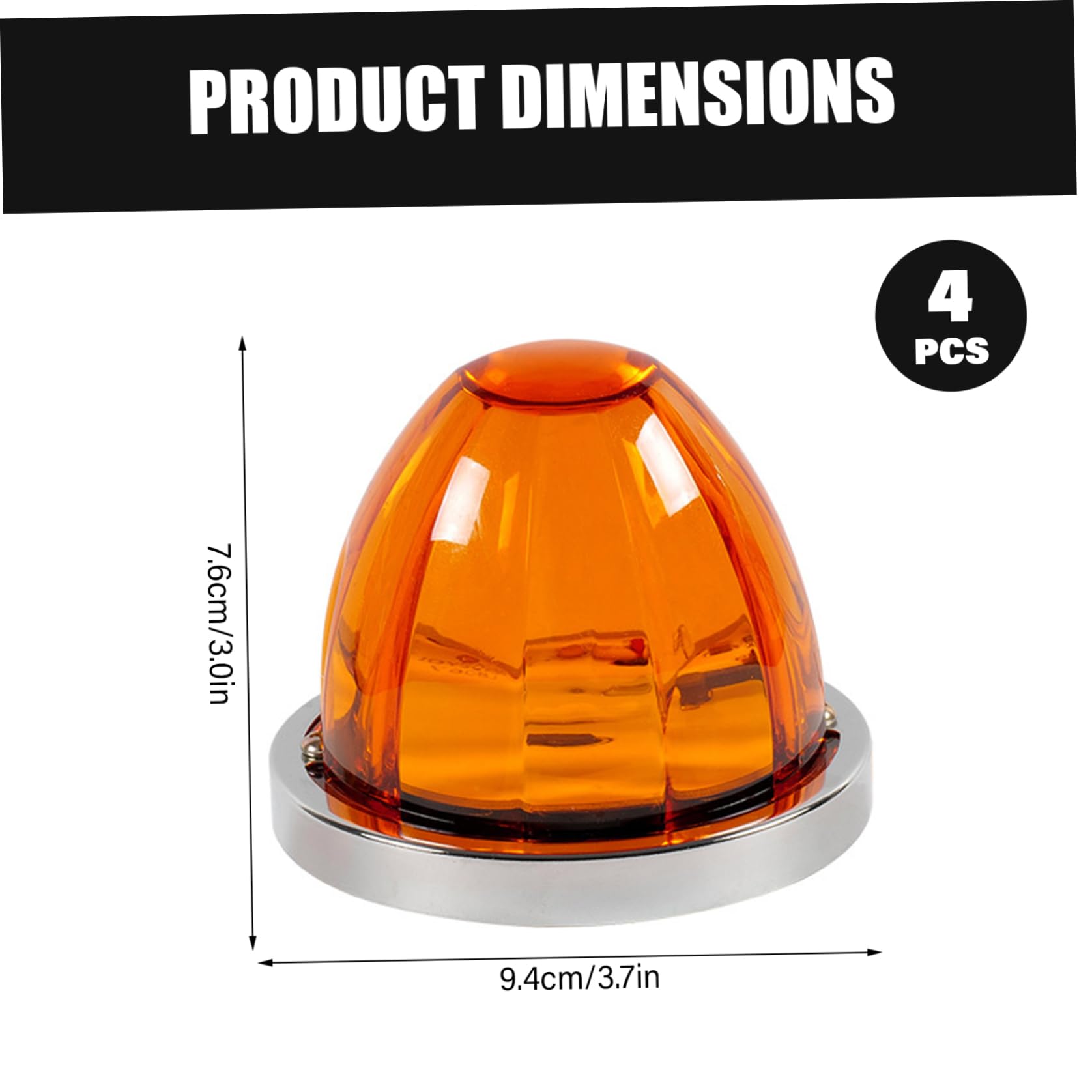 Gcroet 4 luces LED de sandía para camiones, luces de posición de 3, 7 pulgadas con clasificación IP65, construcción ABS de 12 V-24 V para vehículos amarillos...