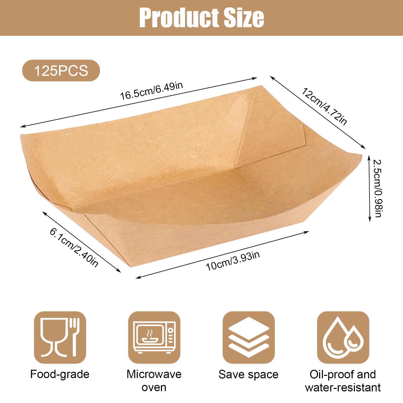 500 Stück Fingerfood Schalen aus Pappe - Snack Schalen 20 x 12 x 4cm