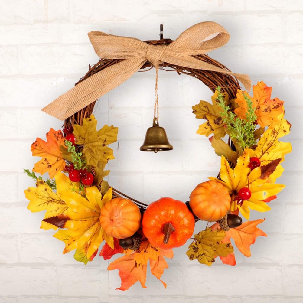- Autunnale con Foglie di Agrifoglio, Autunnale, Ghirlanda per Porta, Ghirlanda di Natale, Decorazione Natalizia
