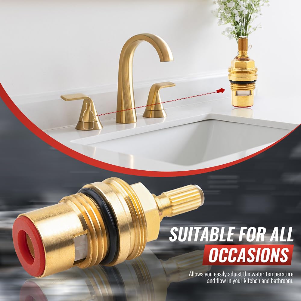Faucet Cartridge Replacement For Hansgrohe 94009000 - Hot/Left Side, Brass Ceramic, Easy Install