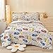 Mooreeke Twin Size Comforter Sets for Boys Kids, 6 Pieces Bed in a Bag Racing Car Bedding Comforter Sheet Set with Shams and Decorative Toy Pillow, Ultral Soft Microfiber Kids Bed Set