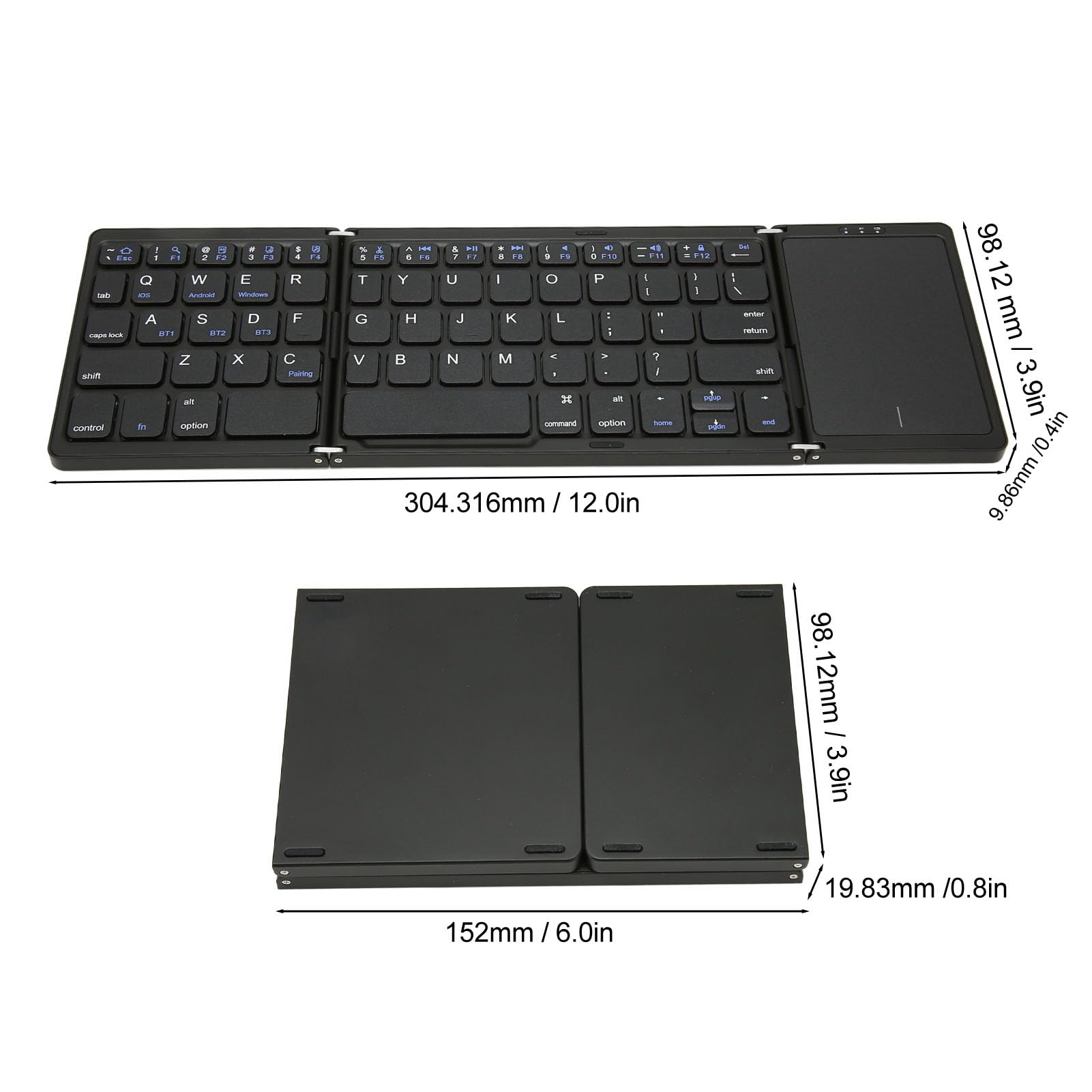 Amazon.com: Vikye Foldable Keyboard B089T with Touchpad, BT 5.1