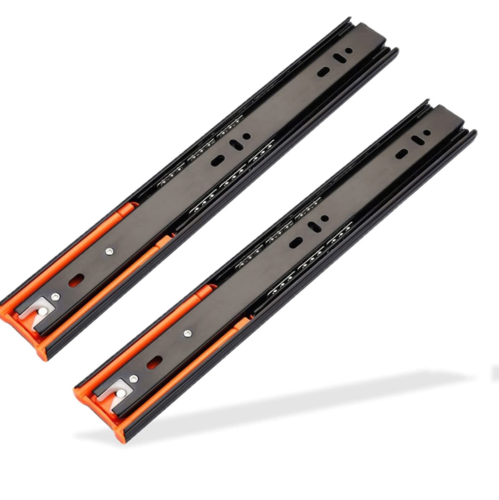 Drawer Tracks, Drawer Slides, Rails, 300mm 350mm 400mm Soft Switch Runners Full Extension Metal Black Slide Rail Track Telescopic