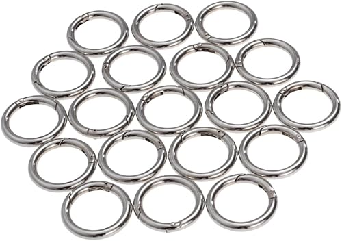 Miniatura 10 de 20 piezas Llavero Accesorios Mosquetón Acero Inoxidable Anillos de Salto de Acero Inoxidable Clip Mosquetón Redondo Metal O Anillo Anillo Dividido