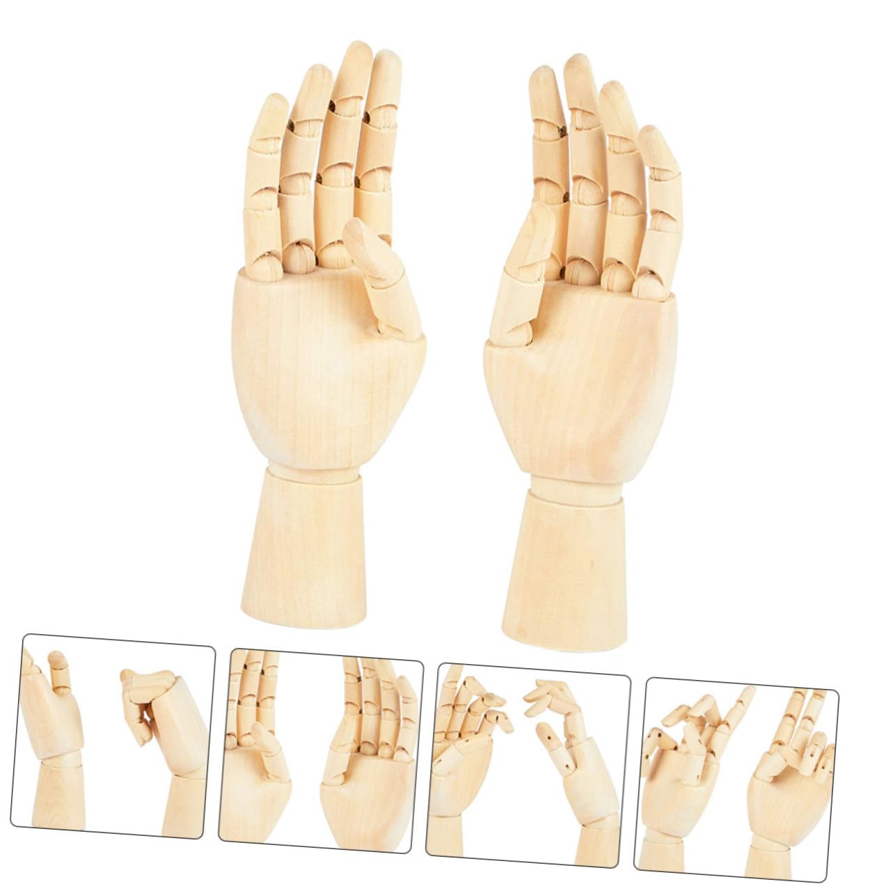 Modèles de Mains Articulées en Bois, 2 Pièces, Décoration de Bureau