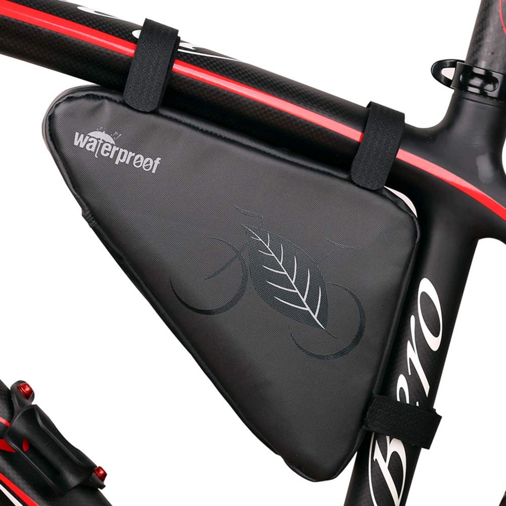NDakter Bike Frame Storage Bag 2L, Waterproof Bicycle Triangle Pouch, Cycling Pack for Phone, Wallet, Keys, Tools, Accessories, Bikes Front Tube Bag for Mountain Road Bike, MTB Travle
