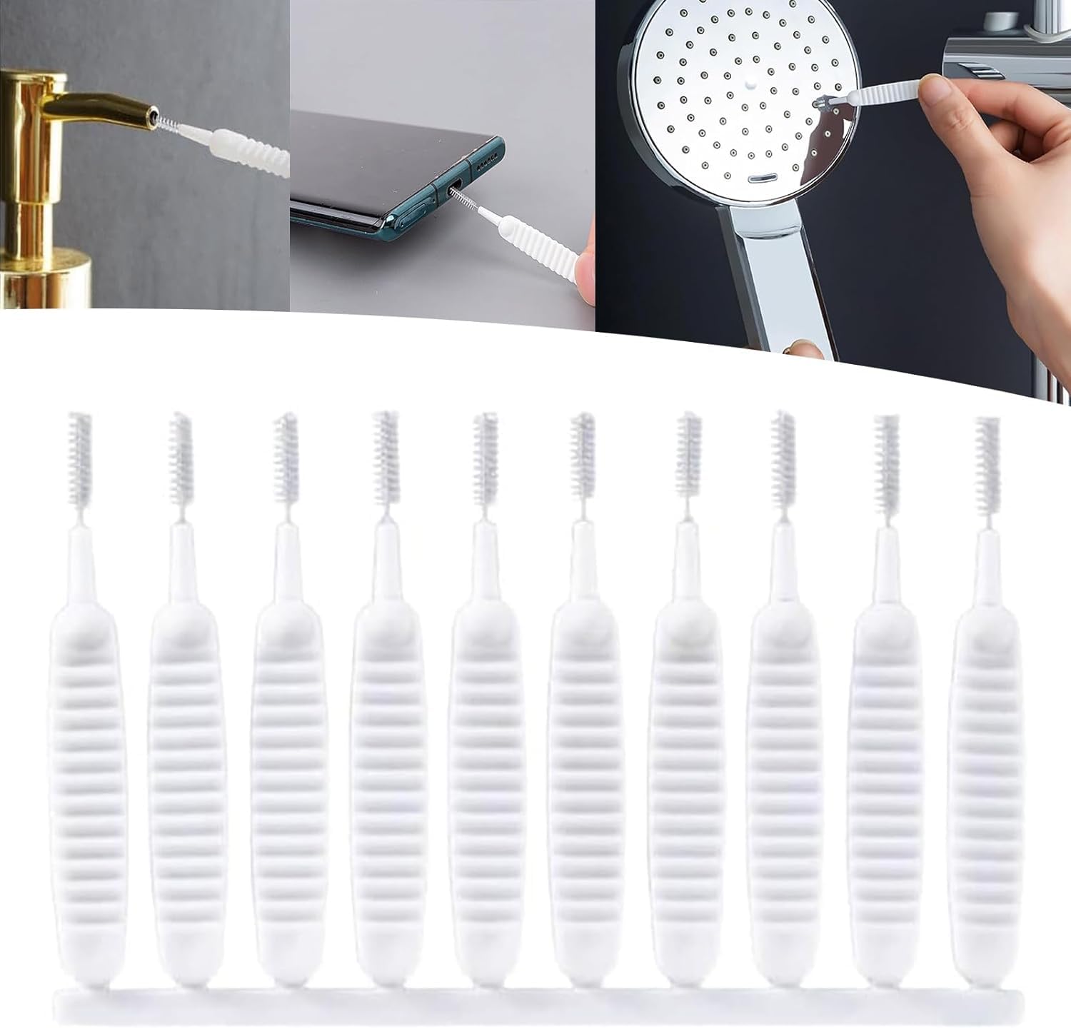 Shower Head Cleaning Brush Tool, Gap Hole Anti-Clogging Cleaning Brush, Shower Head Cleaner Brushes Small Hole Picks for Household Bathroom (1set)