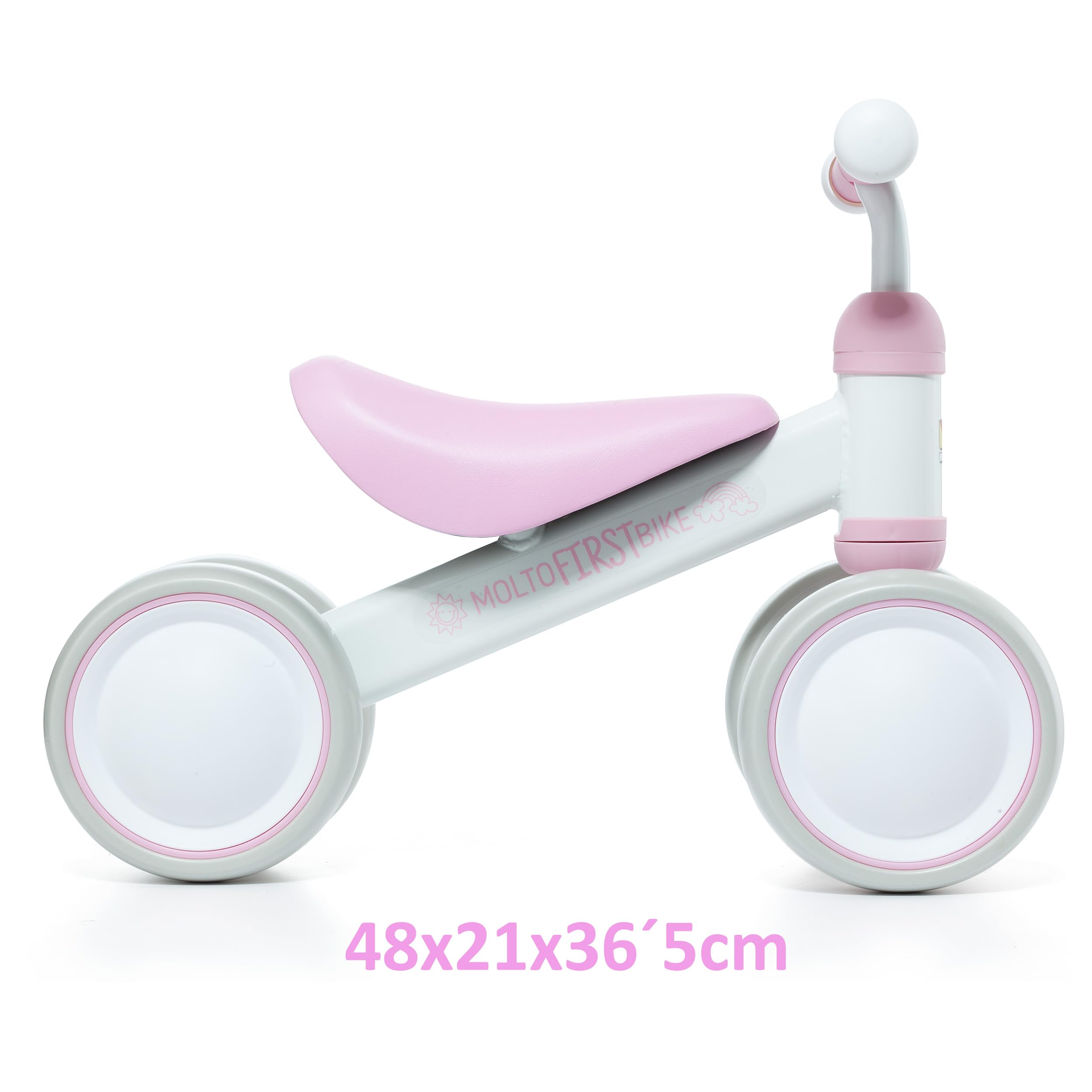 MOLTO | Bicicleta sin Pedales My 1st Ride on Rosa Corre Pasillos para Uso en Casa o en el Parque | Juguetes Infantiles Seguros y Resistentes | Fomenta el Desarrollo de los niños y niñas | + 10 Meses