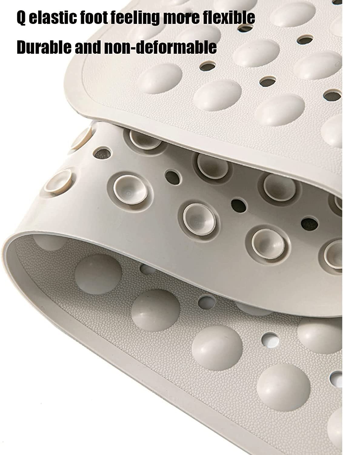 Tapis de Douche d'angle antidérapant et Anti-moisissure - Tapis de Douche en Forme pour Douche intérieure, Tapis de Bain en Caoutchouc Blanc pour Douche d'angle, Tapis de Bain antidérapant S