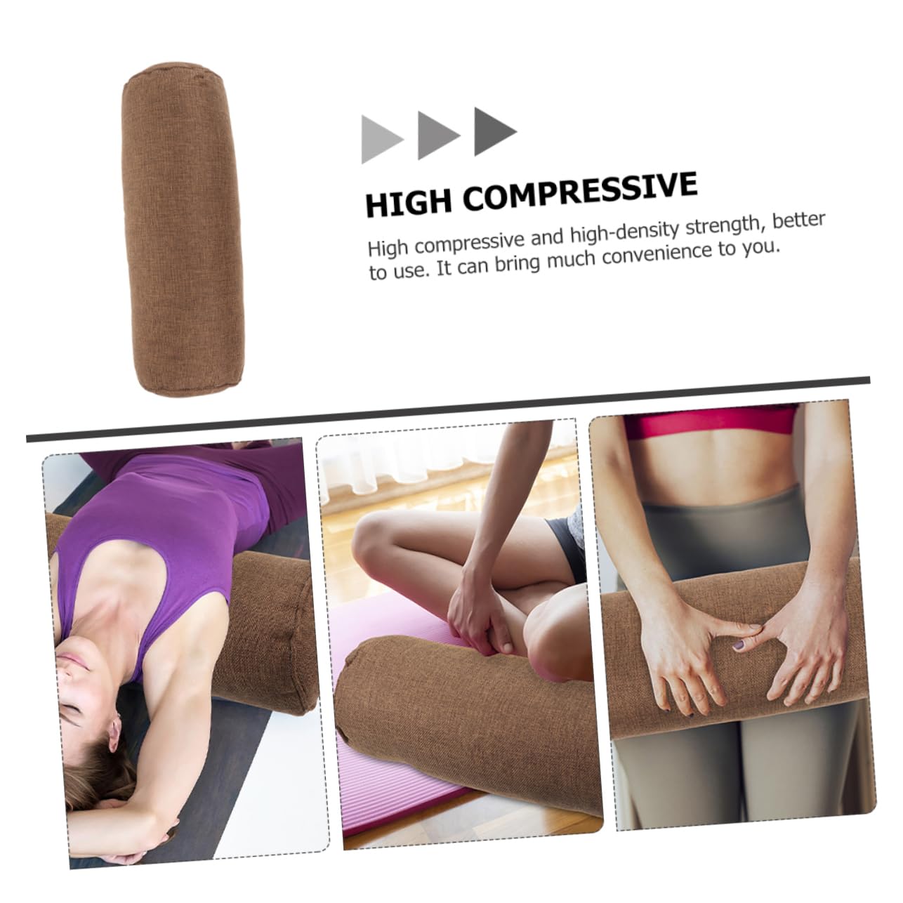 Cuscino per Yoga Cilindrico Multifunzionale in Cotone e Lino, Leggero e Adatto per Gambe, per Ufficio e Palestra, Supporto Ergonomico per Amanti dello Yoga