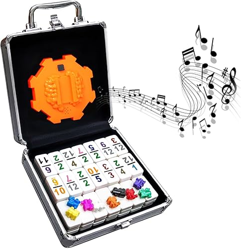 Yinlo Juego de dominó de tren mexicano con efectos de sonido, juego de dominó de tren mexicano para viajes, juego de dominó de 91 fichas dobles de