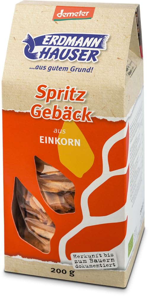 ErdmannHAUSER Getreideprodukte Bio Einkorn Spritzgebäck (6 x 200 gr)