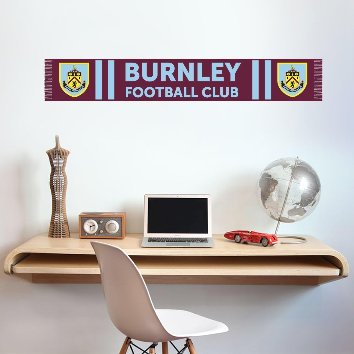 Beautiful Game Burnley Football Club Official Bar Scarf Wall Mural Sticker Vinyl Poster Print Mural (120Cm X 20Cm)