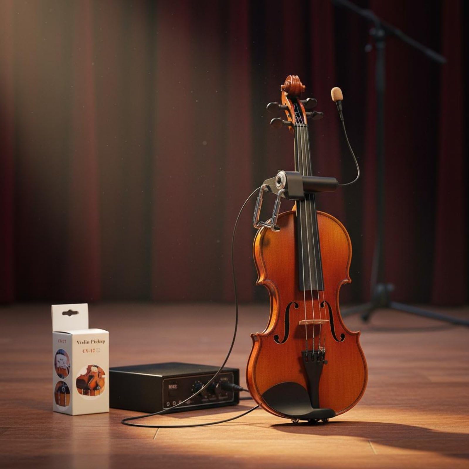 Capteur Violon Électrique Accessoire Amplificateur Musique Contrôle Volume Fonction Clamp Application Érable Adapté pour Enseignement Concert, Style to 4