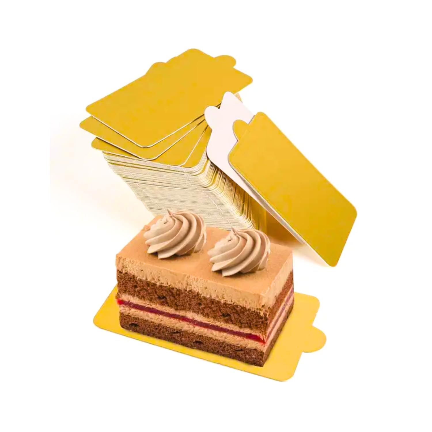 Sourcing Map 200pcs Mini Cake Boards, Mousse Cake Cardboards Square Cake Bases Plates Cupcake Dessert Displays Base Tray For Cupcakes, Cakes - View #3
