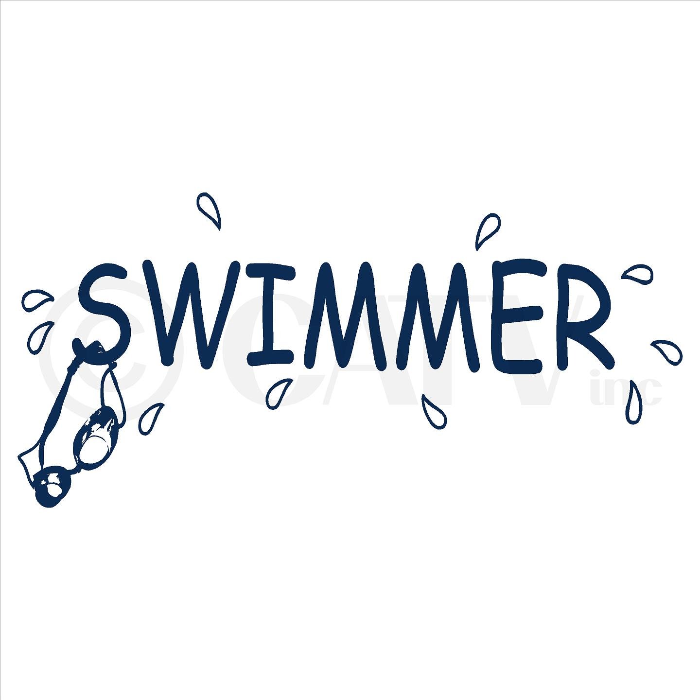 Swimmer Vinyl Lettering Wall Decal Sticker (12.5