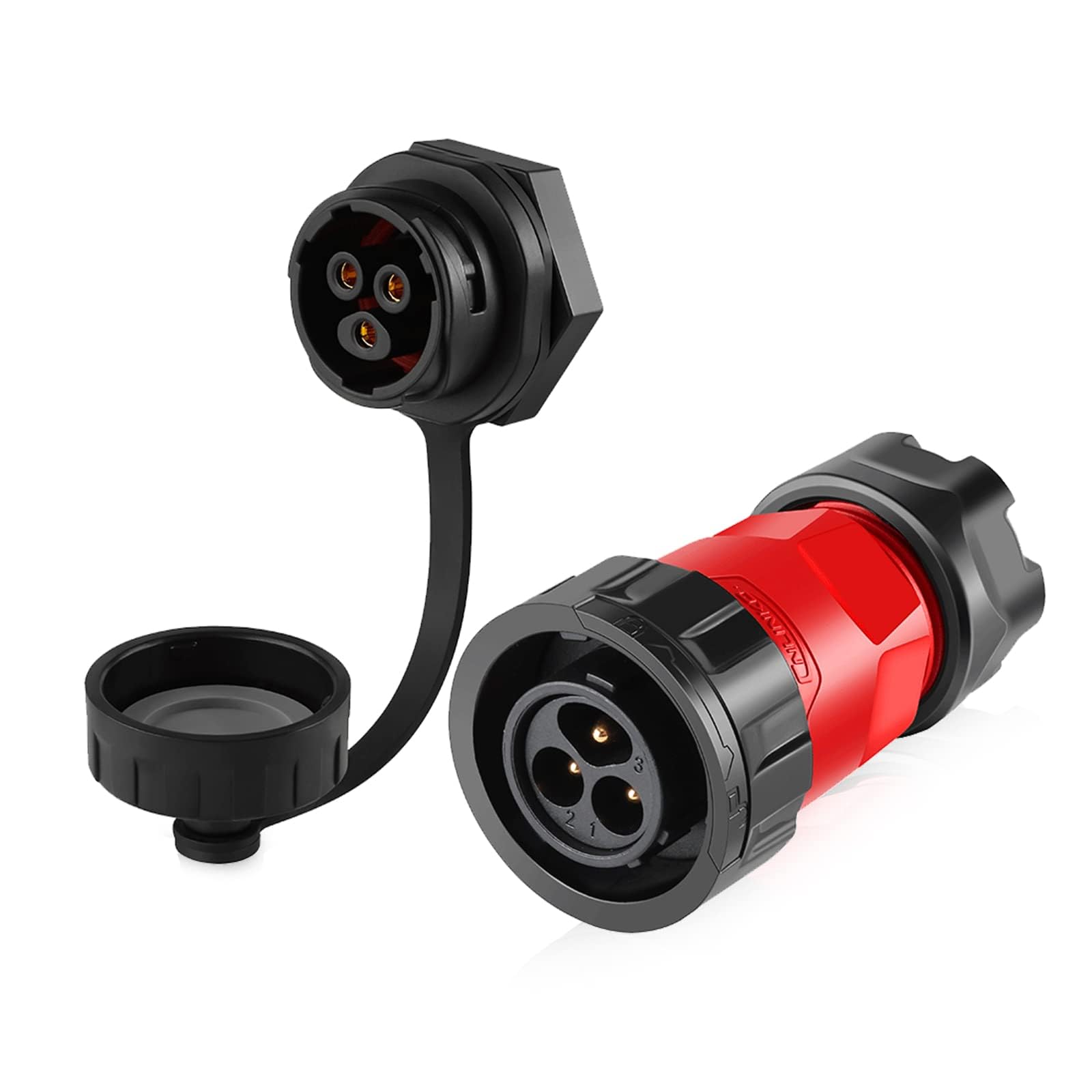 KASTWAVE 3 Pin Waterproof Circular Connector - Industrial Aviation Power Connectors for Indoor/Outdoor Use, Male & Female Options for Cars and Equipment