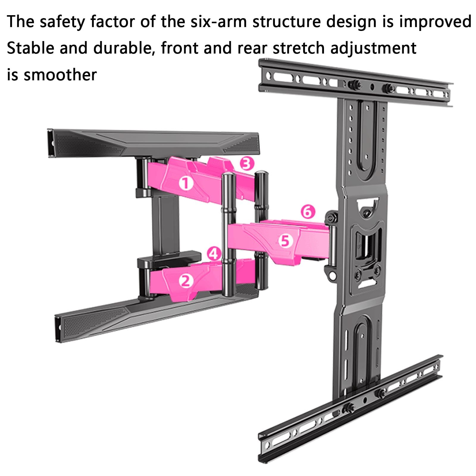 Supporto Tv Parete Braccio Tv Staffa Tv 55 Pollici Rotazione Telescopica Allungamento Anteriore E Posteriore 52mm-380mm Design Del Coperchio Del Cablaggio Nascosto (black)