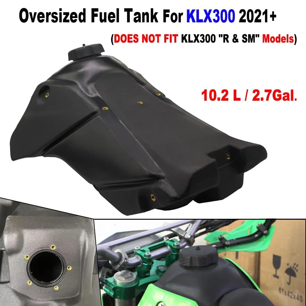 Płyta ochronna zbiornika Pasuje do KLX 300 KLX300 2021-2023 2024 2025-zbiornik paliwa gazowego z 2.7 10.2L o dużej pojemności 10.2L ponadgabarytowy zbiornik paliwa