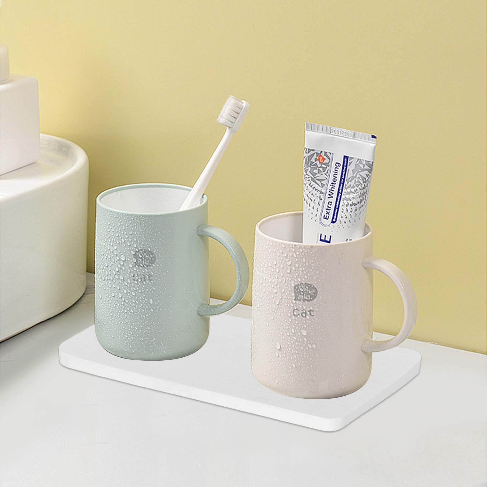 NiuYichee 2 stuks wastafelbakken (8,6 inch * 3,15 inch), diatomeeënaarde onderzetters, keukenzeepbak, waterabsorberende steen gebruikt voor handzeep en planten en cosmetische flessen in het moderne