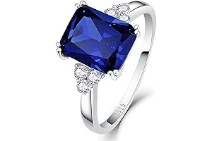 8x10mm Simulated Gemstone Sapphire Ring for Women