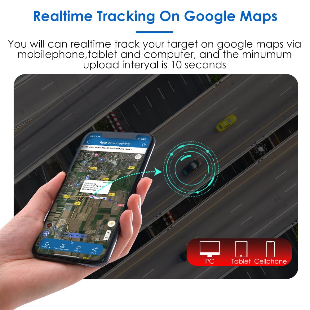 Micro Localizzatore GPS Tracker per Auto Moto Anziani, Mini GPS Spia 1500mah Posizionamento ogni 10 Secondi Antifurto Allarmi Magnete Potente Tracciamento Globale in Tempo Reale