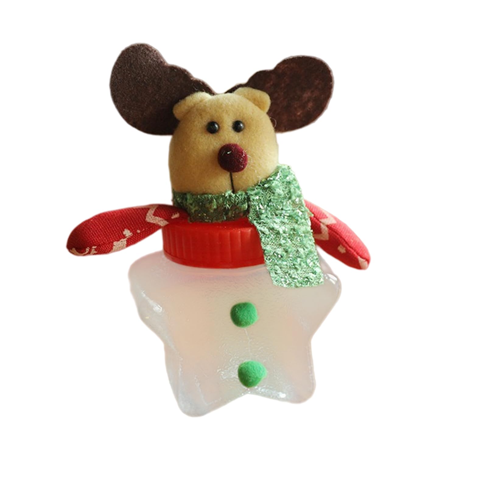 Limtula C Hristmas Andy Jar With Lear Display Body And Plush Holiday Lid, Decorative Treat Ontainer For Tabletop Party Decor Hristmas Andy Jar Holiday Treat Holder Lear Decorative Storage Ontainer Party