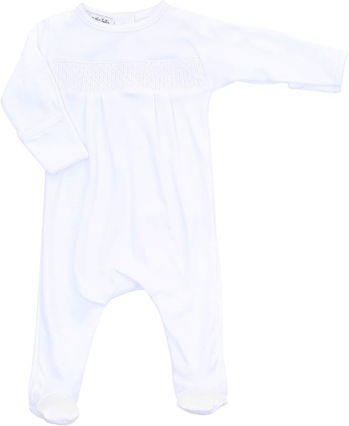 Magnolia Baby Unisex Baby Solid Essentials Smocked Footie White Preemie Clothing Shoes Jewelry Amazon Com