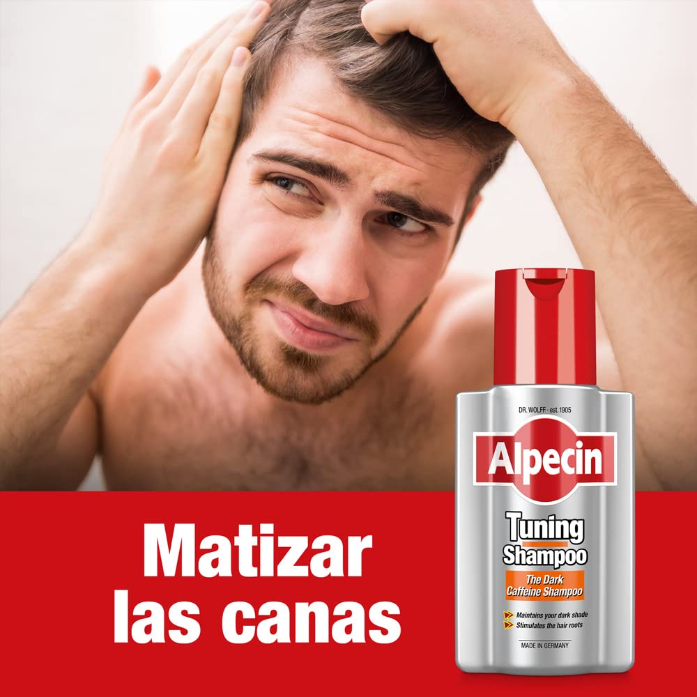 Alpecin Tuning Shampoo 2x200 ml Champu preserva el color cabellos oscuros favorece crecimiento natural cabello