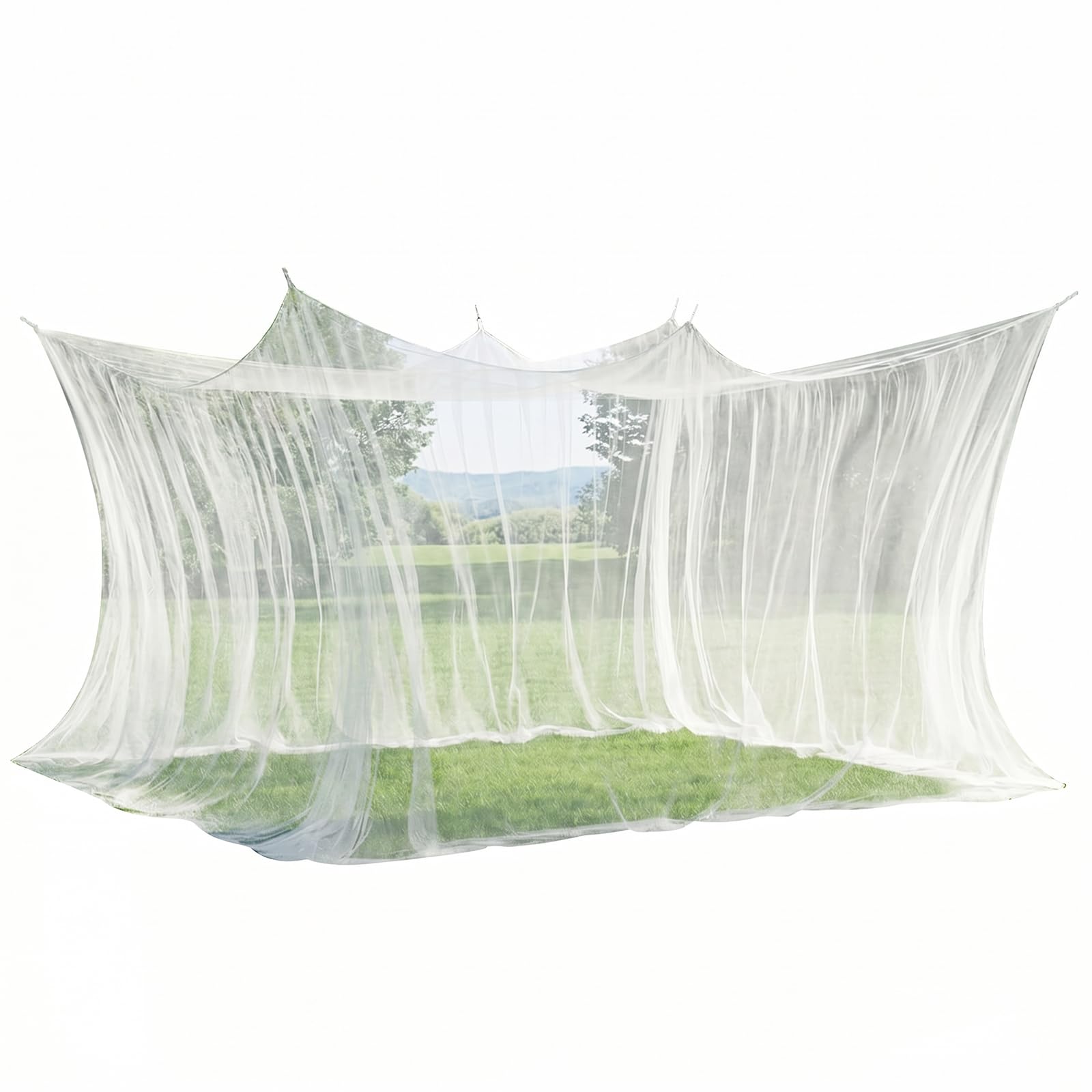 Sekey XXL Zanzariera da Viaggio, Zanzariera Matrimoniale 300 x 500 x 250 cm, Tenda da Campeggio Portatile Chiusa 220 Maglie, Protezione Dagli Insetti per Uso Esterno, Terrazza, Gazebo, Bianco