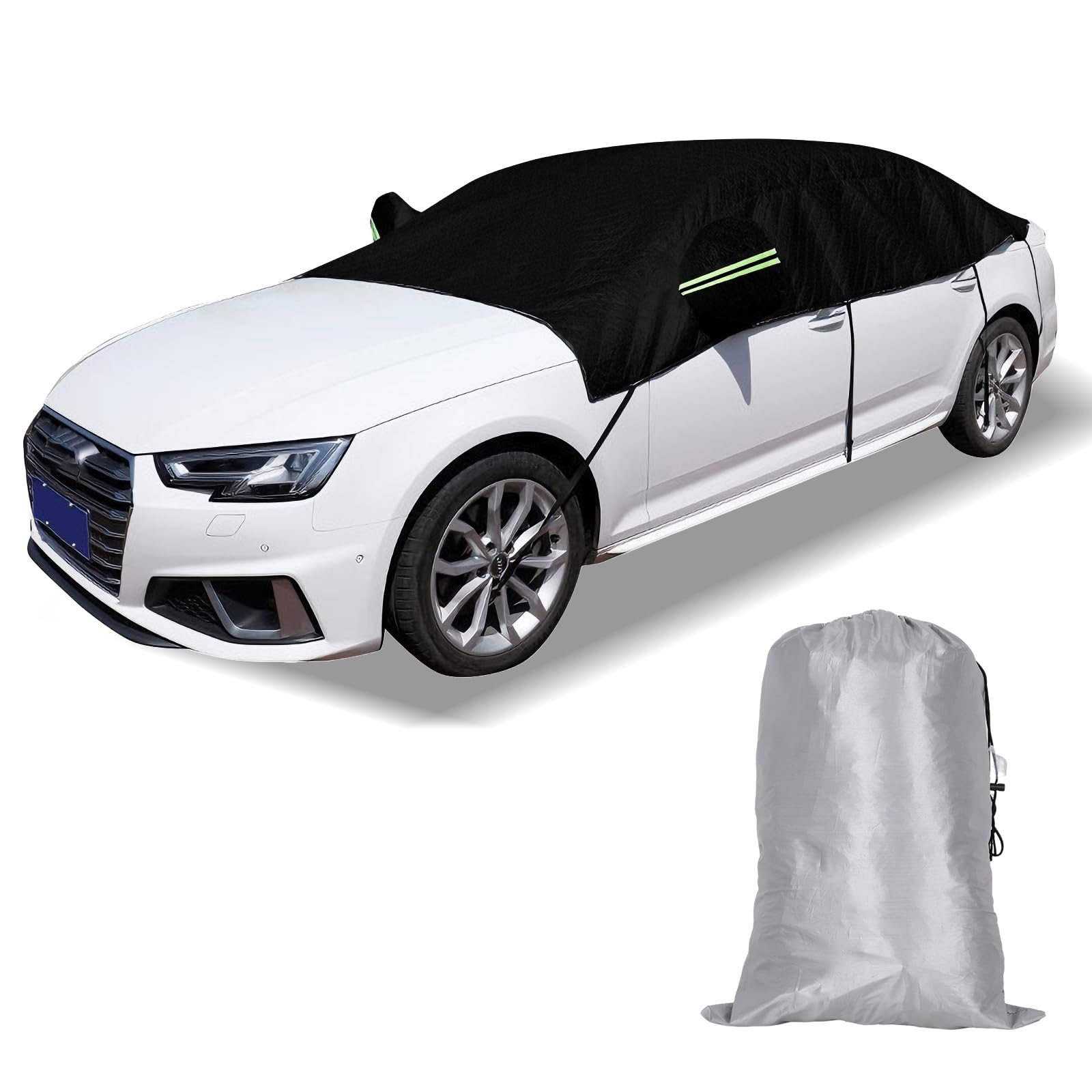 Funda Coche Exterior Impermeable Y Transpirable, Resistente a Los Rayos UV, Nieve Y Polvo, Cubre Coche Exterior Universal con Tiras Reflectantes Y Correas a Prueba De Viento SUV 4.35 * 2.5m