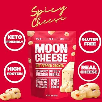 Moon Cheese Variety Pack, Cheddar, White Cheddar, Gouda, Garlic Parm & Pepper Jack, Protein-Rich Cheese Snack, Gluten Free, Keto Friendly, 100% Real Cheese, 2 Ounce (Pack of 5)