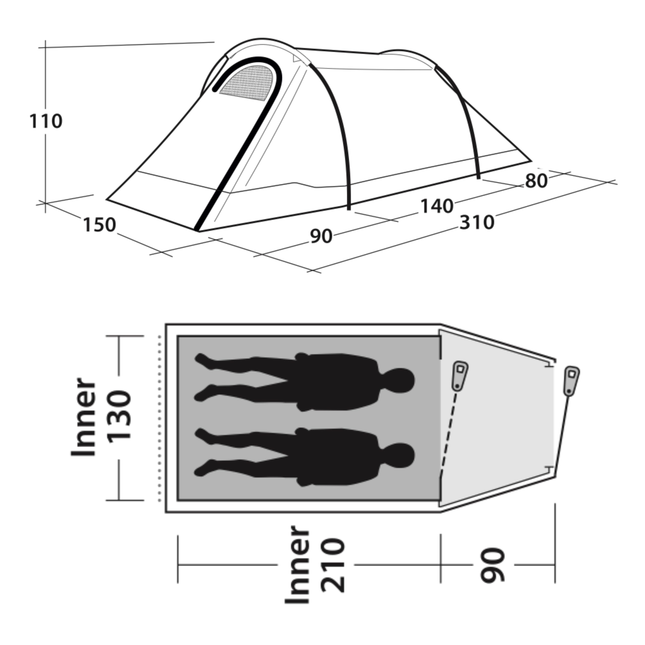 Outwell 144386 Campingzubehör, leicht zu verpackende Outdoor-Ausrüstung
