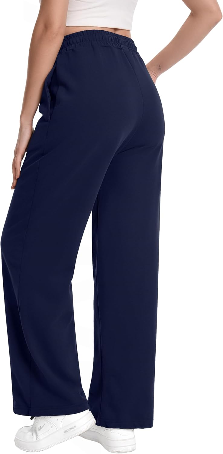 Auriviz Sweat Pants for Women Straight Leg Sweatpants Interior Drawstring Pants with Adjustable Leg Cuffs - Image 5