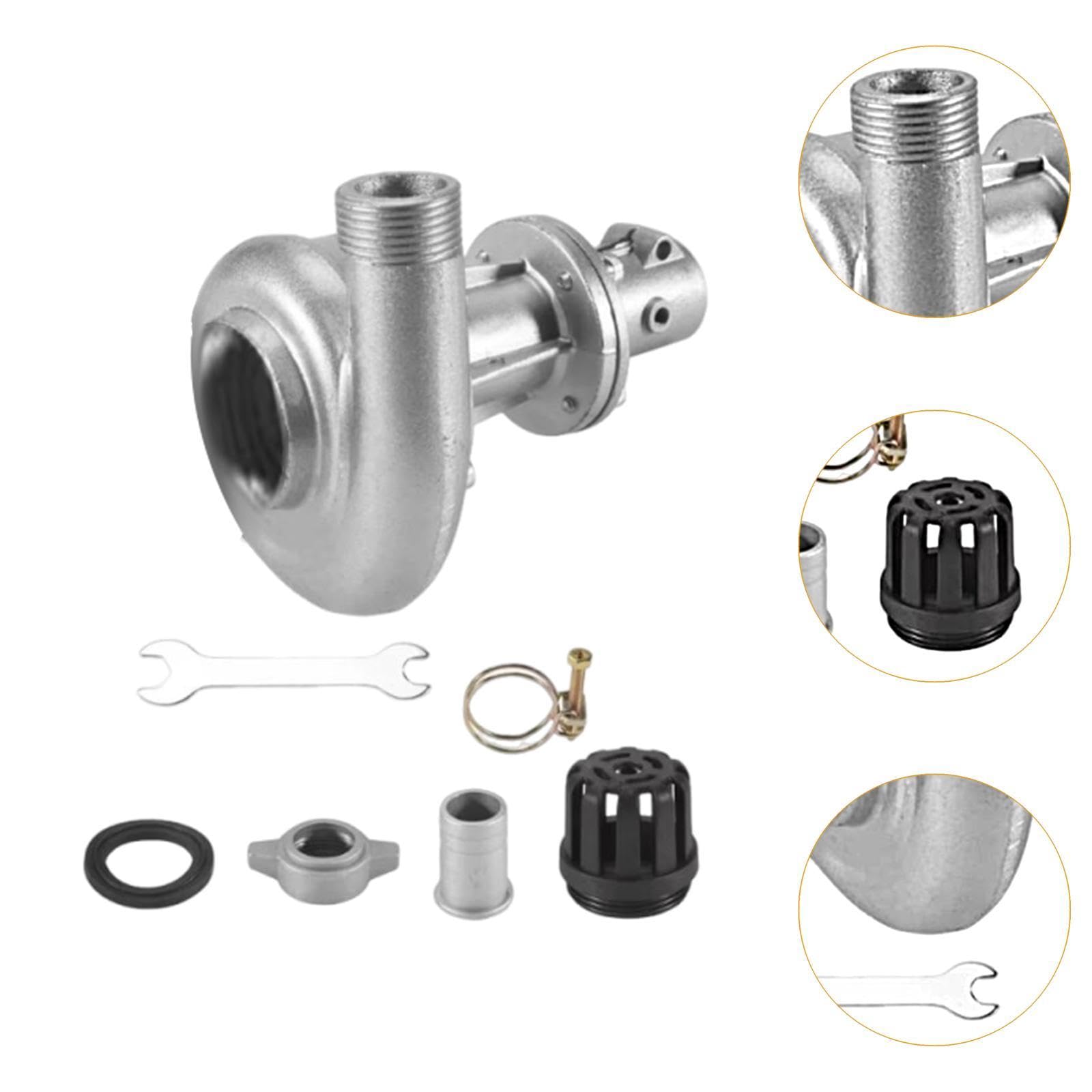Generic Cabezal de Bomba para Cortacésped, Piezas de Aluminio para Desbrozadora, Cabezal de Bomba de Elevación de Agua para Cortacésped, 28mm 1 Inch