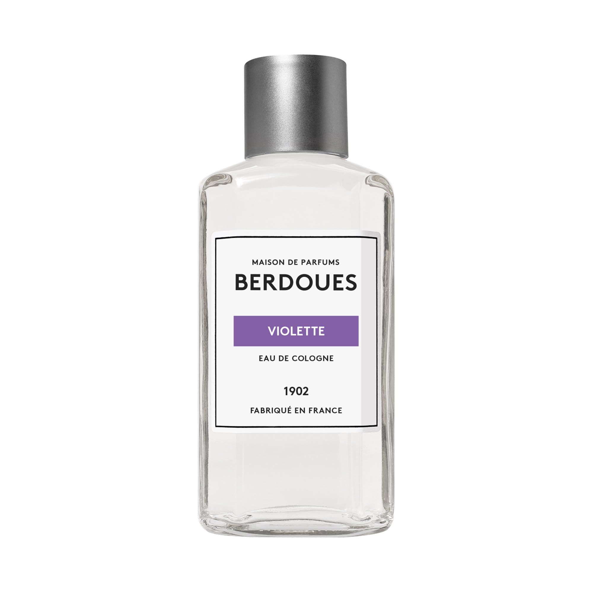 BERDOUES 1902 Eau de Cologne Violette, Fraîche et Délicate Made in France, Sans colorant Parfum femme et homme, recharge 480ml