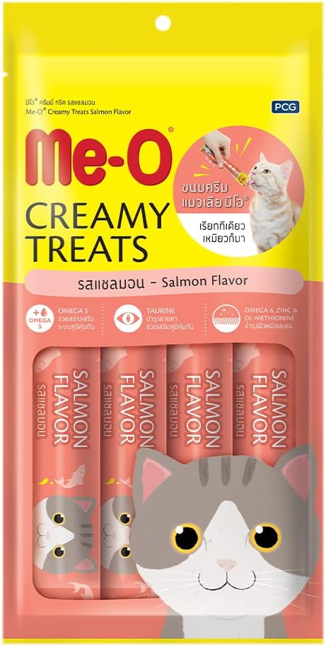 Me-O Creamy cat Treat Salmon Flavor -Pack of 20 Sticks,All Life Stages