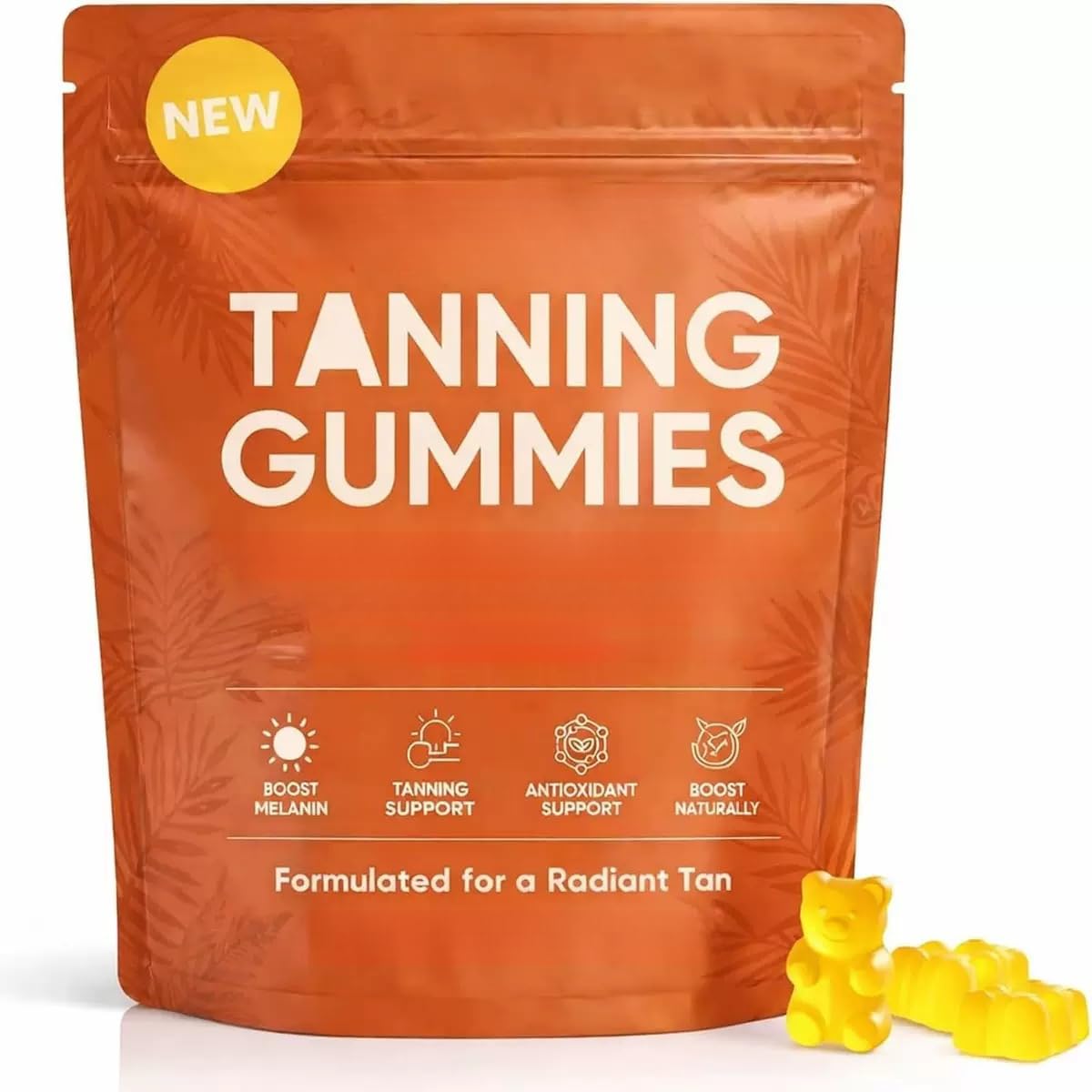 Gummies abbronzanti per la pelle - Abbronzatura scura rapida e luminosità abbronzante, pelle sana e radiosa, supporto vitale e idratazione, vegani e senza zucchero