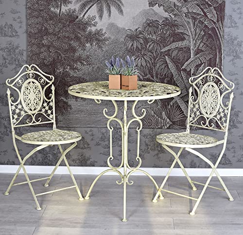 Gartentisch Nostalgie Tisch Shabby Chic Weiss wie Anno 1910 Antik Stil WK009 Palazzo Exklusiv – Bild 6