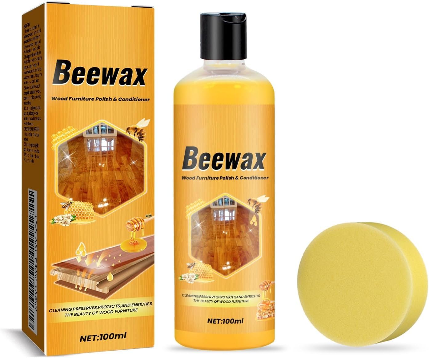 Beeswax Wood Furniture Polish & Conditioner | Natural Wood Care Oil for Furniture Protection & Maintenance | Colorless Beeswax Polish for Wooden Tables, Cabinets, Floors & Doors | (PAck OF 1)-image-9