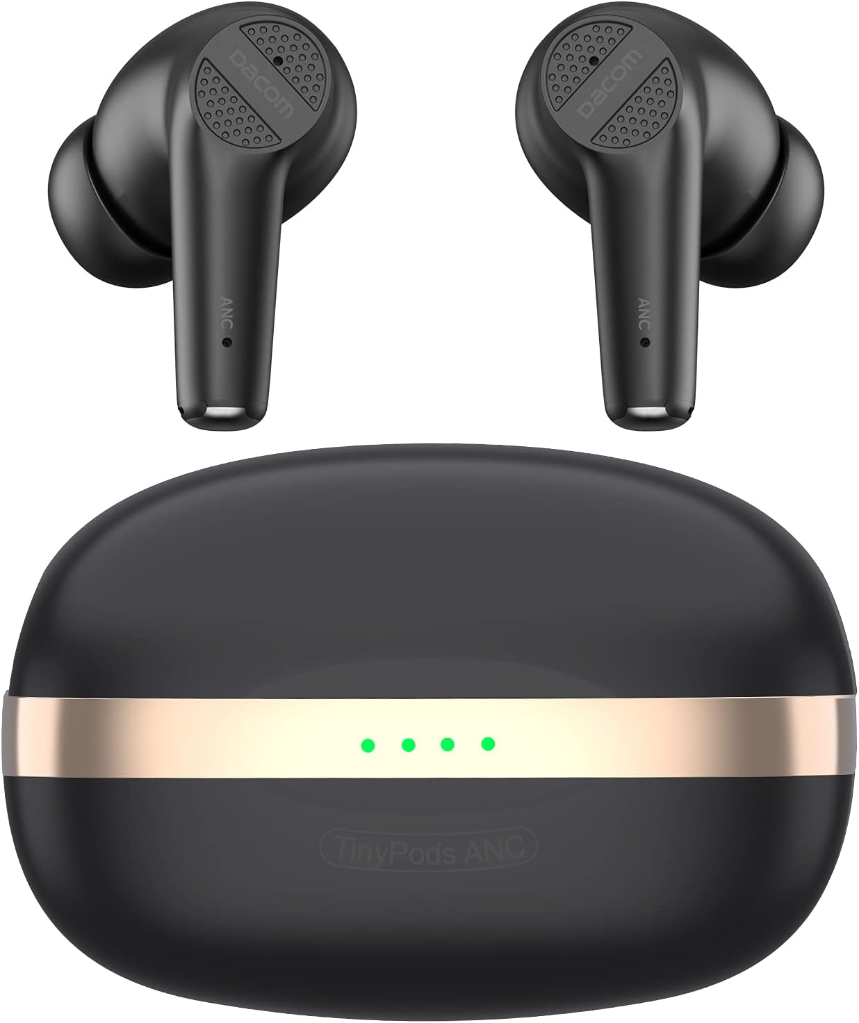 DACOM Wireless Earbuds Active Noise Cancelling Bluetooth Headphones Transparency Mode & 6 Built-in Microphones 32H Playtime Mini Charging Case in-Ear Earphones Compatible for iPhone Android Sport