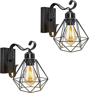 2 Lampade Da Parete E27 Stile Industriale - Nero E Oro, Base Legno, Per Interni E Esterni - Foto 14