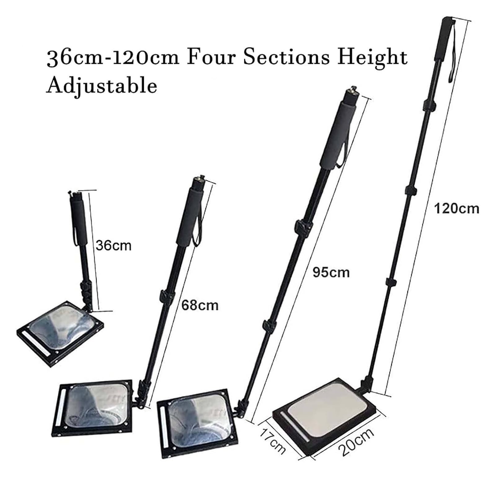 Specchietto Telescopico, Specchi di Ispezione, Specchietti convessi telescopici a Stelo Regolabili for officine, Meccanici, ispettori