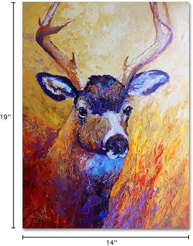 Miniatura 7 de Marion Rose - Lienzo decorativo para pared, diseño de ciervo de mula, 24 x 32 pulgadas