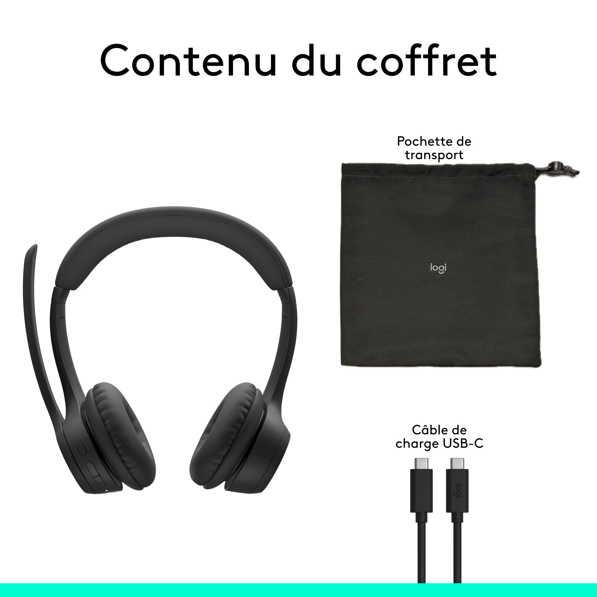 Logitech Zone 305 for Business, Casque Bluetooth sans Fil avec Microphone, Bluetooth natif, pour Microsoft Teams, Compatible avec Windows, Mac, Chrome, Linux, iOS, iPadOS, Android - Noir