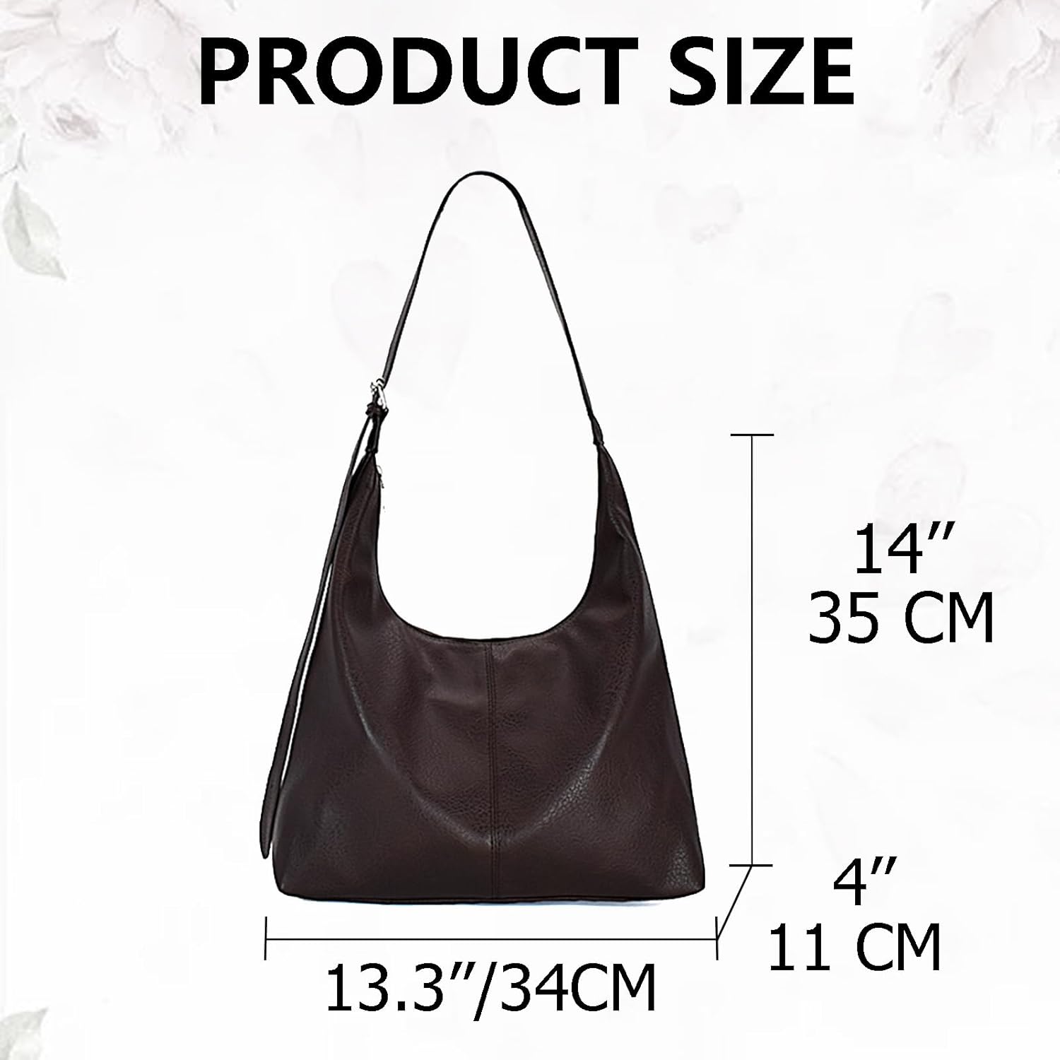 Women Large Hobo Bags Vegan Leather Shoulder Handbag Slouchy Tote Purses for Travel Shopping - Image 6